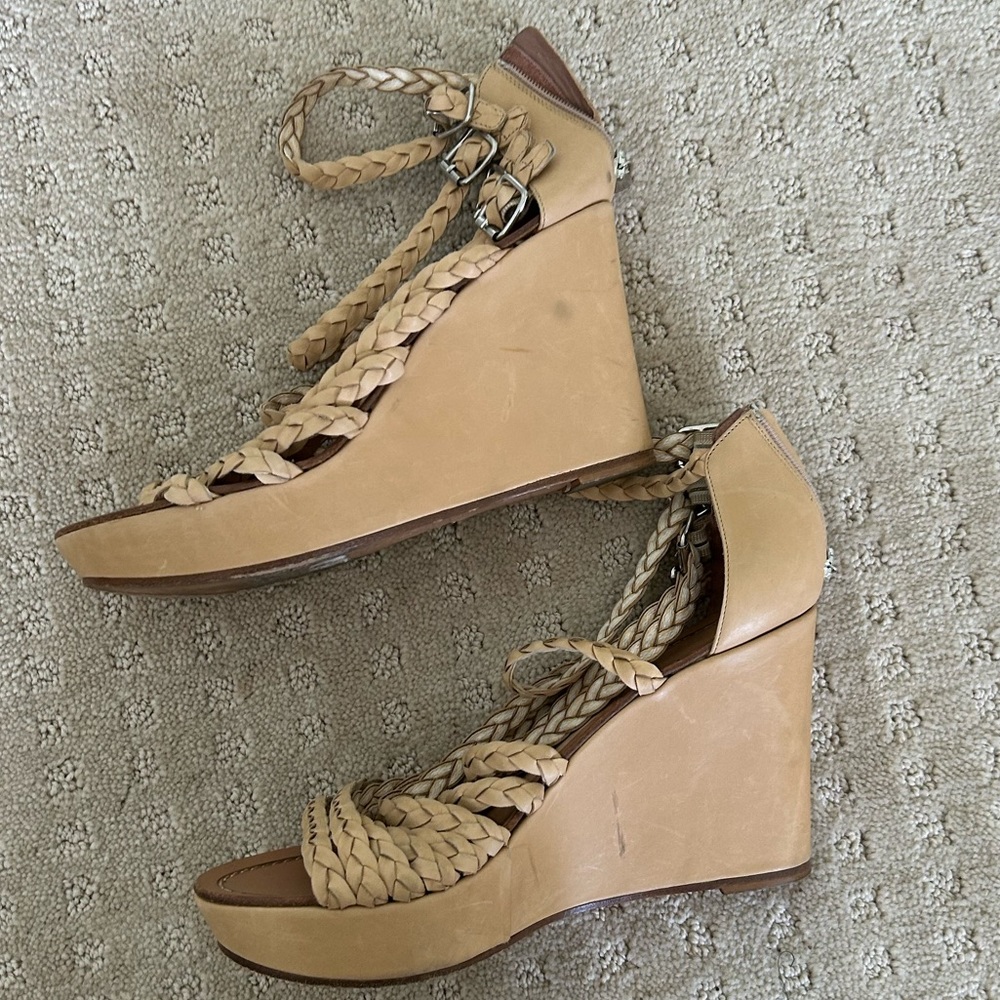 Singerson Morrison Braided Multi Strap Wedge Sand… - image 1